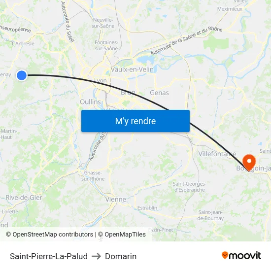 Saint-Pierre-La-Palud to Domarin map