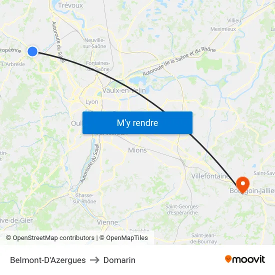 Belmont-D'Azergues to Domarin map