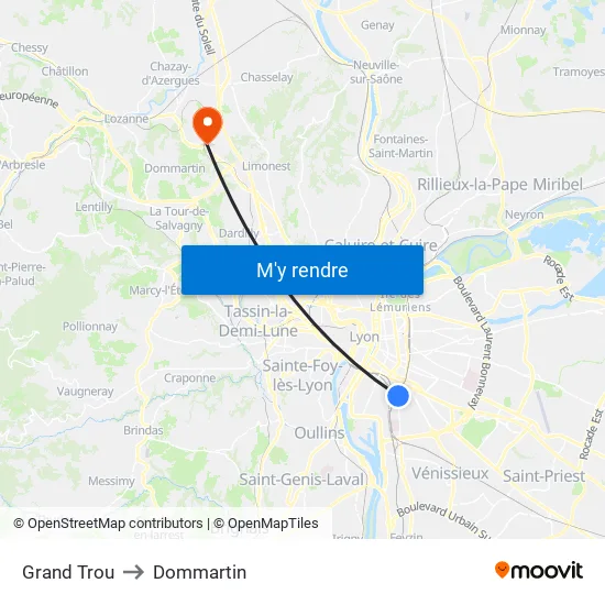 Grand Trou to Dommartin map