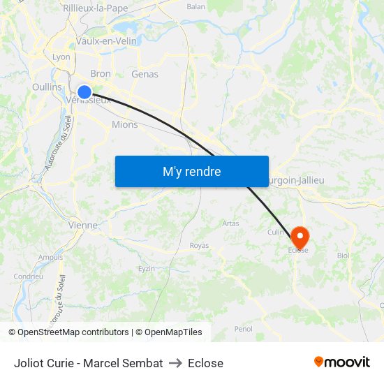 Joliot Curie - Marcel Sembat to Eclose map