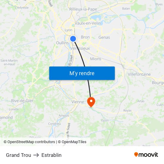 Grand Trou to Estrablin map