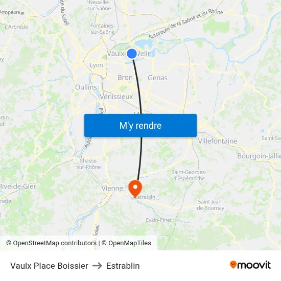 Vaulx Place Boissier to Estrablin map