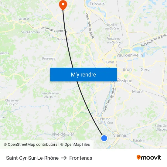 Saint-Cyr-Sur-Le-Rhône to Frontenas map