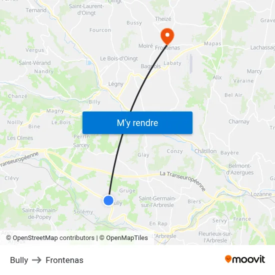 Bully to Frontenas map