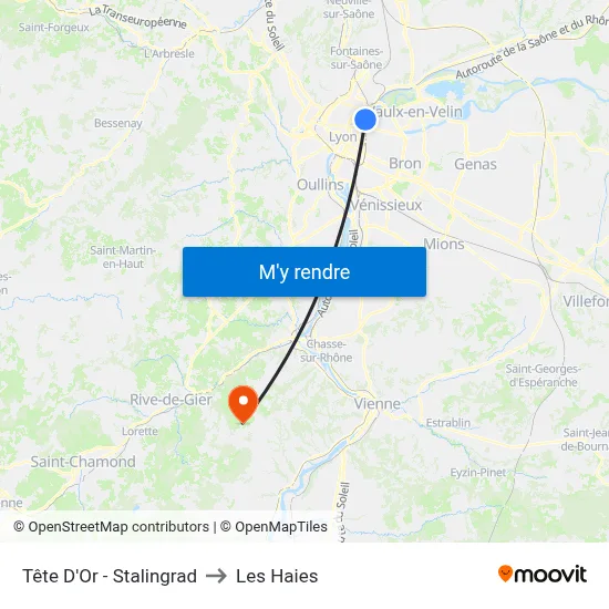 Tête D'Or - Stalingrad to Les Haies map