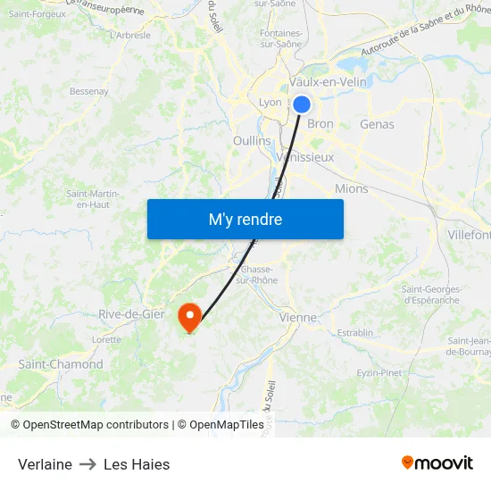 Verlaine to Les Haies map