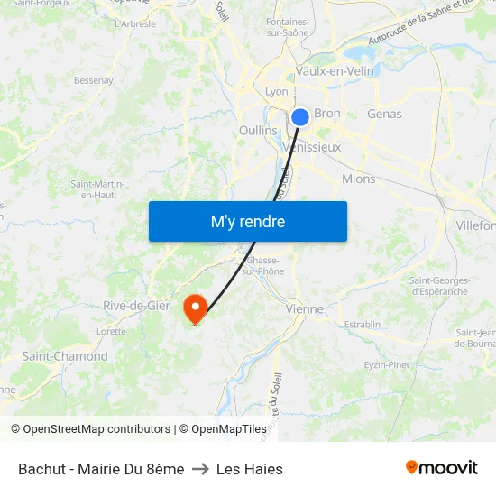 Bachut - Mairie Du 8ème to Les Haies map