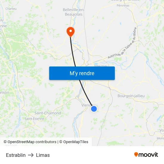Estrablin to Limas map