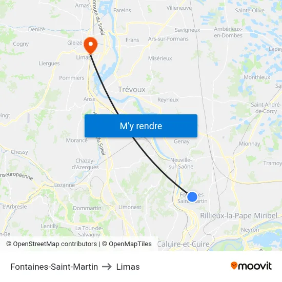Fontaines-Saint-Martin to Limas map