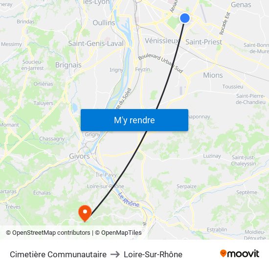 Cimetière Communautaire to Loire-Sur-Rhône map