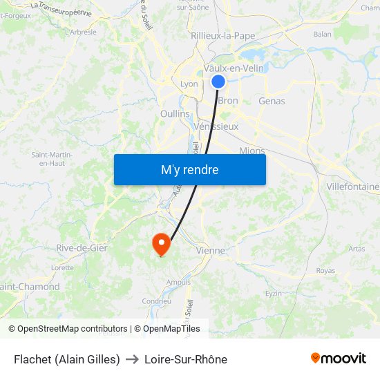 Flachet (Alain Gilles) to Loire-Sur-Rhône map