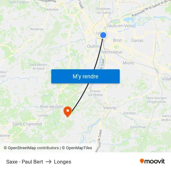 Saxe - Paul Bert to Longes map