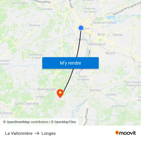 La Vallonnière to Longes map