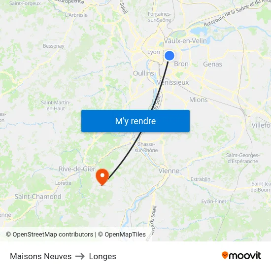 Maisons Neuves to Longes map