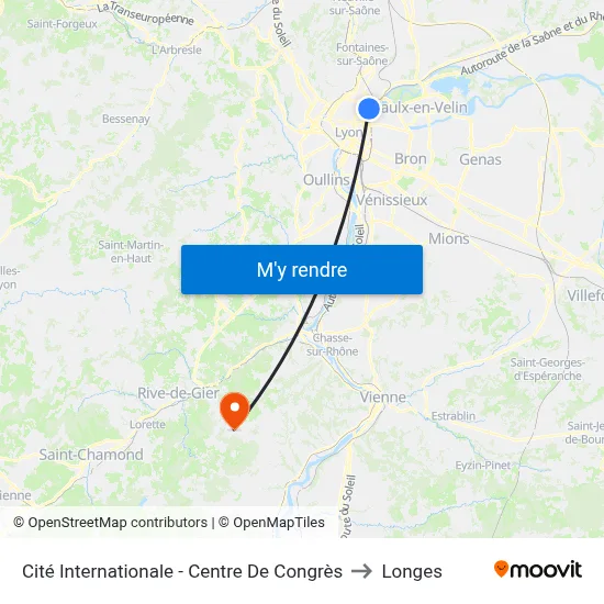 Cité Internationale - Centre De Congrès to Longes map