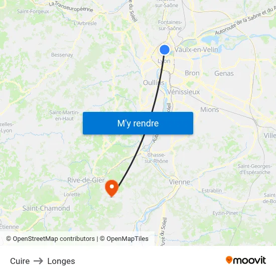 Cuire to Longes map
