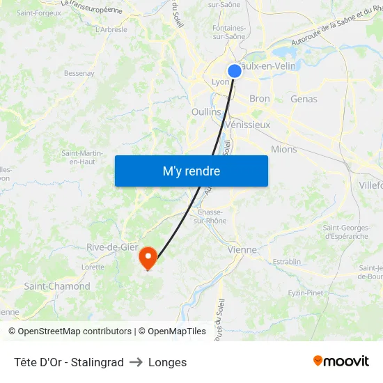 Tête D'Or - Stalingrad to Longes map