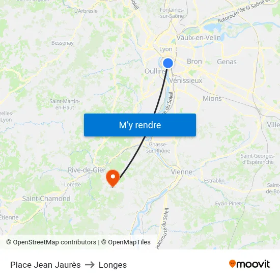Place Jean Jaurès to Longes map