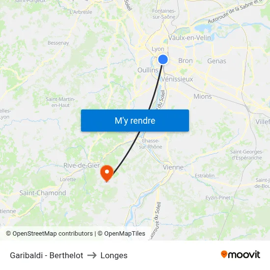 Garibaldi - Berthelot to Longes map