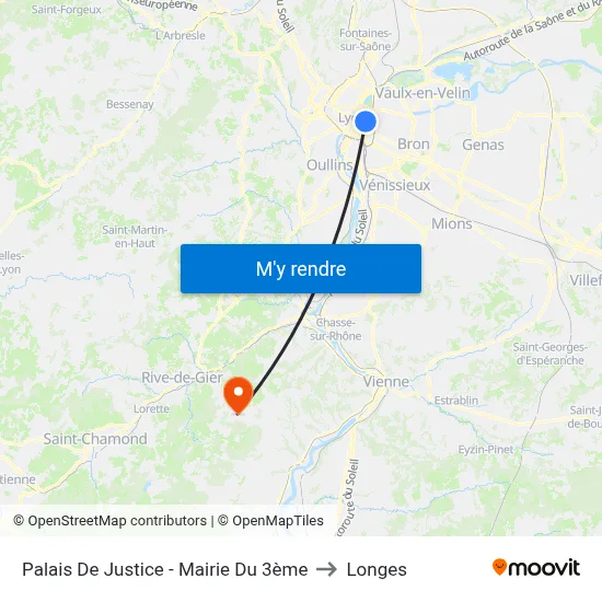 Palais De Justice - Mairie Du 3ème to Longes map