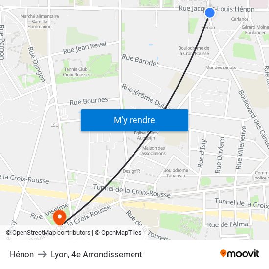 Hénon to Lyon, 4e Arrondissement map