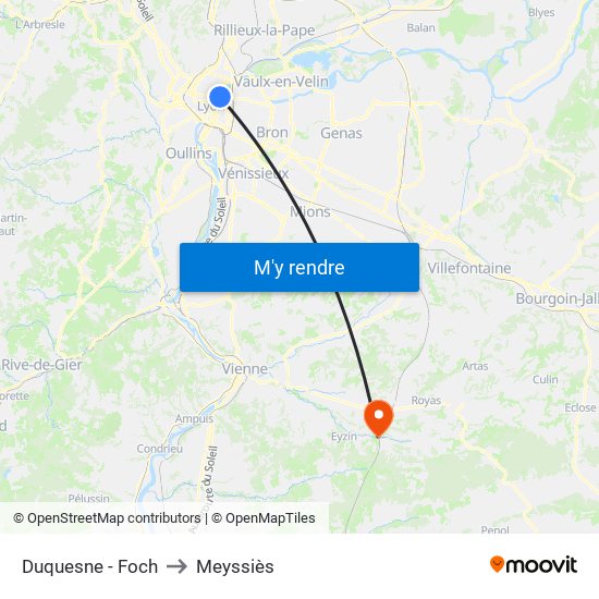 Duquesne - Foch to Meyssiès map