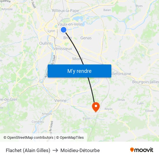 Flachet (Alain Gilles) to Moidieu-Détourbe map