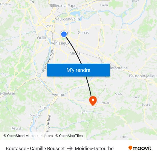 Boutasse - Camille Rousset to Moidieu-Détourbe map