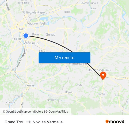 Grand Trou to Nivolas-Vermelle map