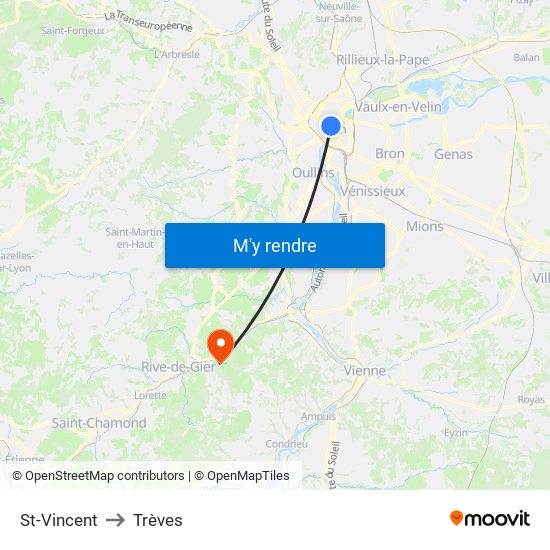 St-Vincent to Trèves map