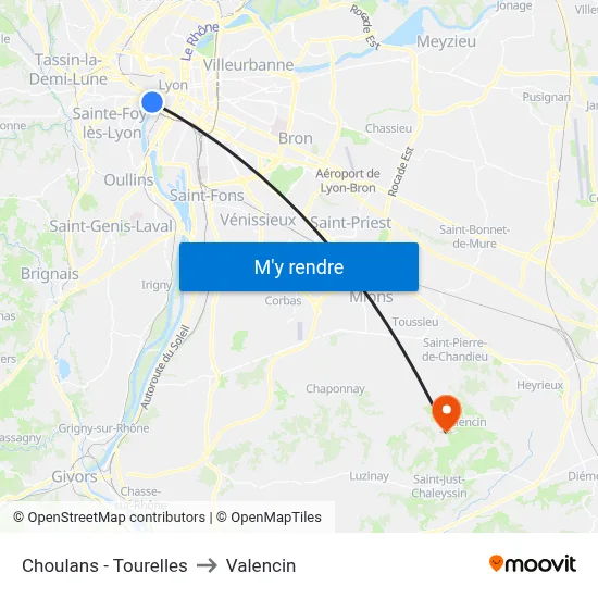 Choulans - Tourelles to Valencin map