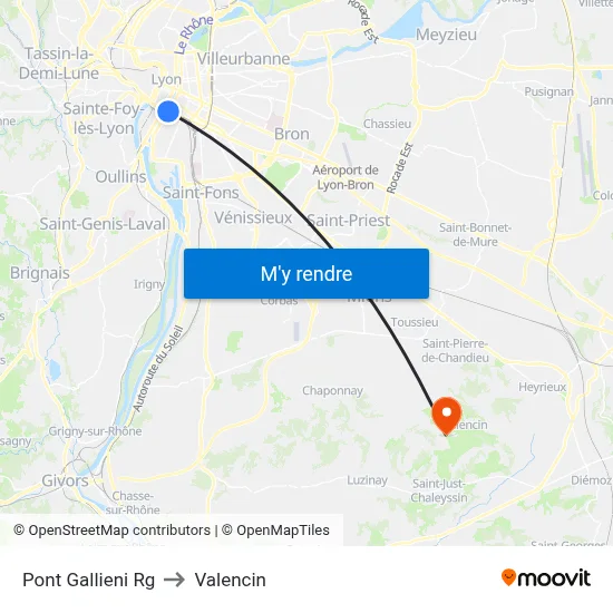 Pont Gallieni Rg to Valencin map