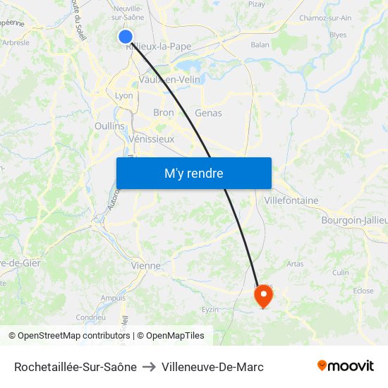 Rochetaillée-Sur-Saône to Villeneuve-De-Marc map