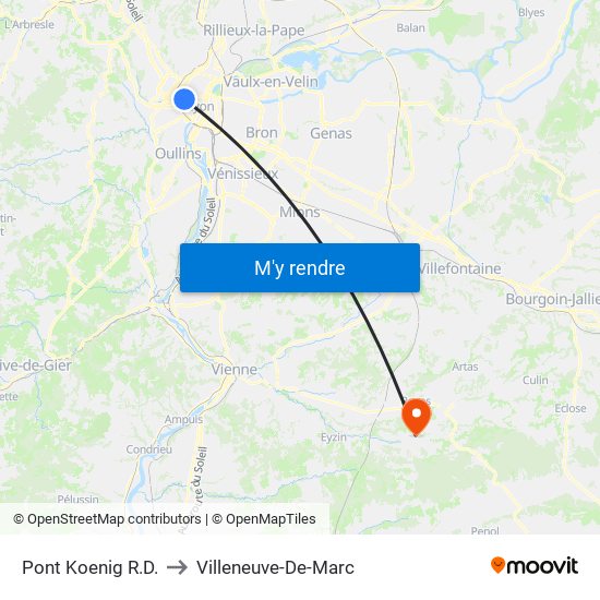 Pont Koenig R.D. to Villeneuve-De-Marc map