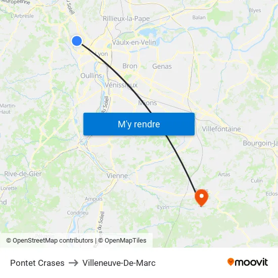 Pontet Crases to Villeneuve-De-Marc map