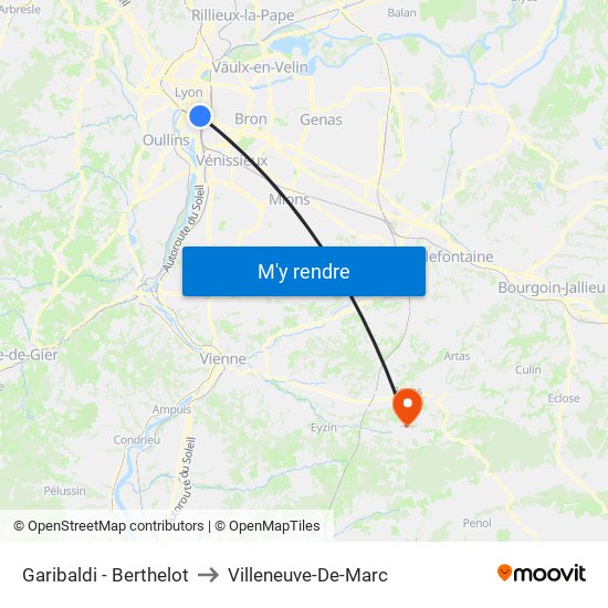 Garibaldi - Berthelot to Villeneuve-De-Marc map