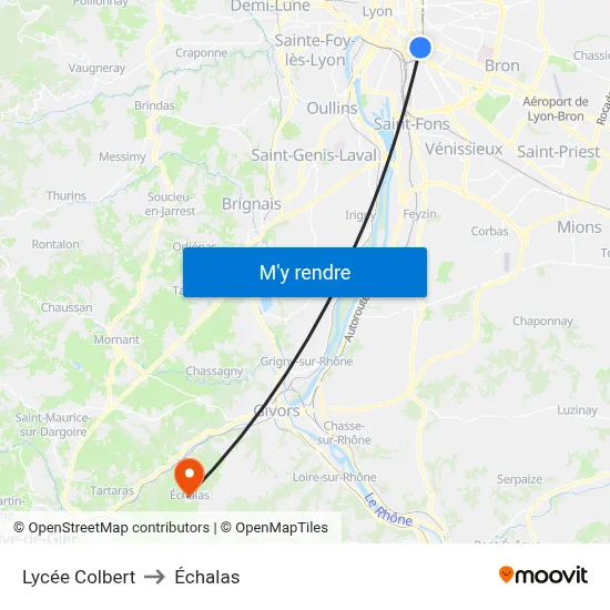 Lycée Colbert to Échalas map