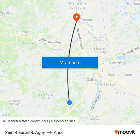 Saint-Laurent-D'Agny to Anse map
