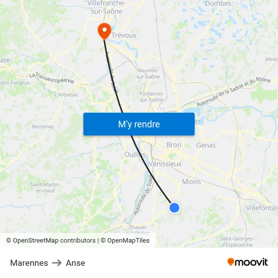 Marennes to Anse map