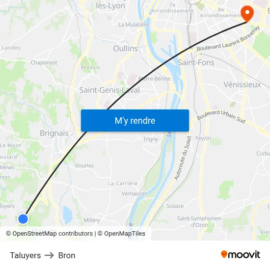 Taluyers to Bron map