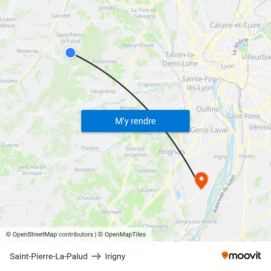 Saint-Pierre-La-Palud to Irigny map