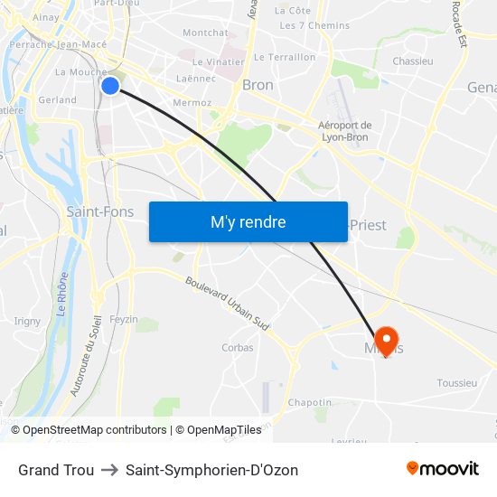 Grand Trou to Saint-Symphorien-D'Ozon map