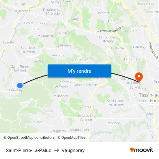 Saint-Pierre-La-Palud to Vaugneray map