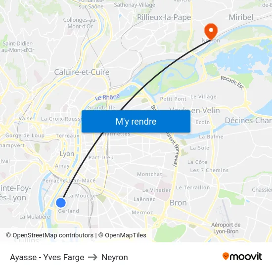 Ayasse - Yves Farge to Neyron map