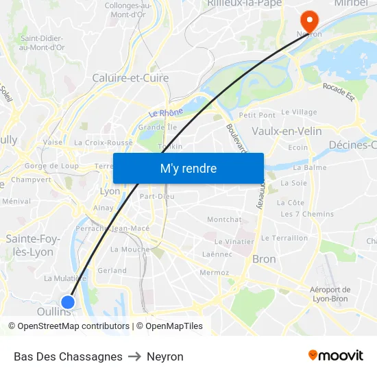 Bas Des Chassagnes to Neyron map