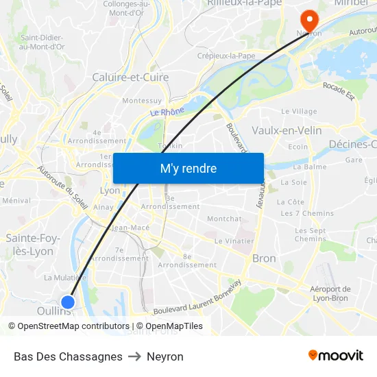 Bas Des Chassagnes to Neyron map