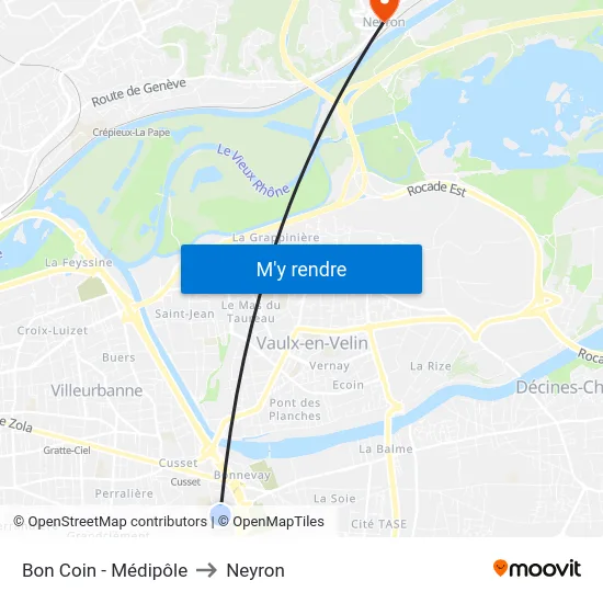 Bon Coin - Médipôle to Neyron map