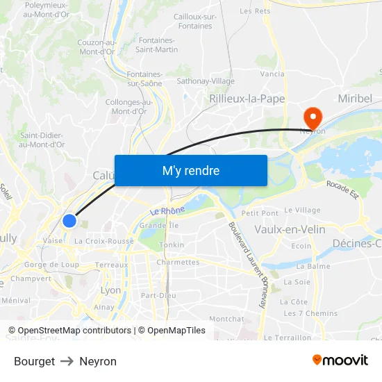 Bourget to Neyron map