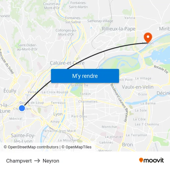 Champvert to Neyron map