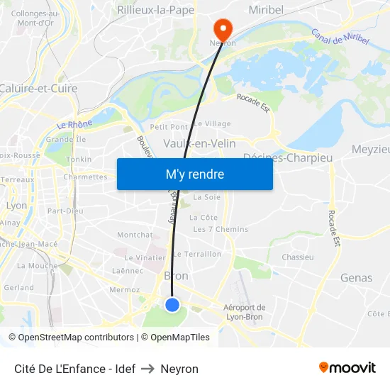 Cité De L'Enfance - Idef to Neyron map